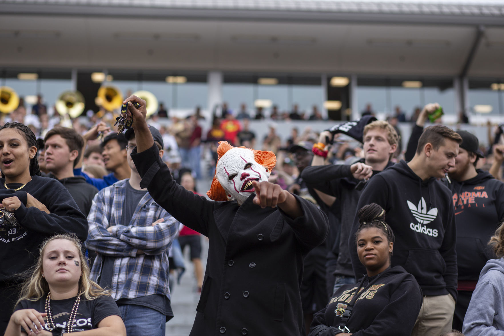 A fan jingles their keys on a Central Michigan third down at Waldo Stadium, Saturday, Sept. 28, 2019.